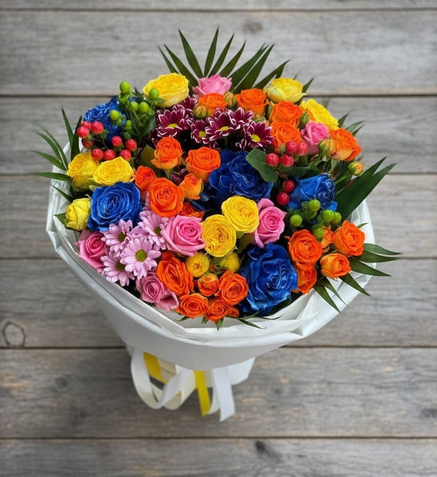 Букет цветов из: Розы и Хризантемы в Вербилках