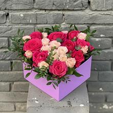 Цветочная композиция из Розы в коробке в Вербилках