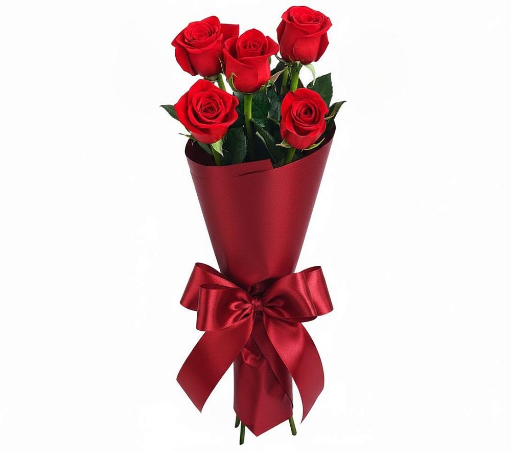 Букет 5 Красных роз Эдлесс Лав в Вербилках