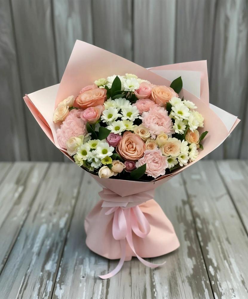 Букет цветов из: Гвоздики, Розы и Хризантемы в Вербилках