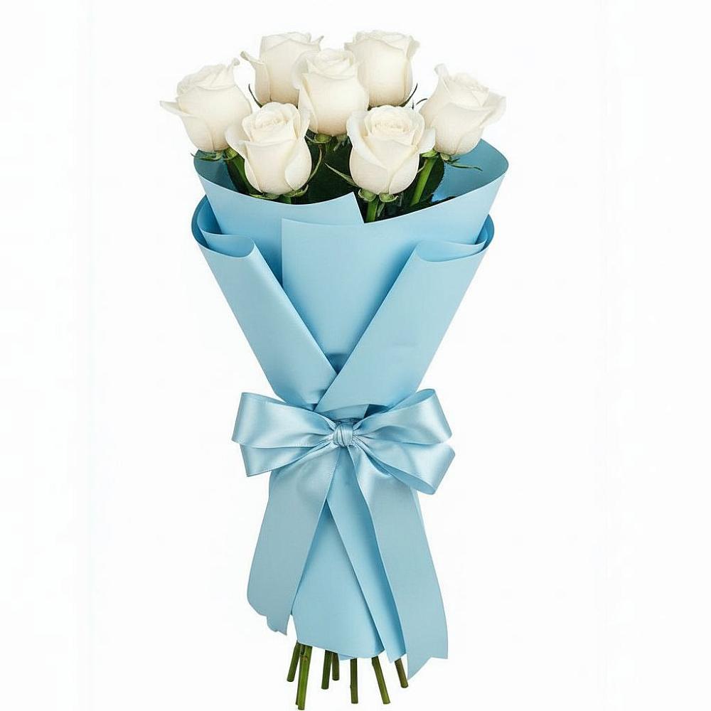 Букет 7 белых роз Проуд в Вербилках