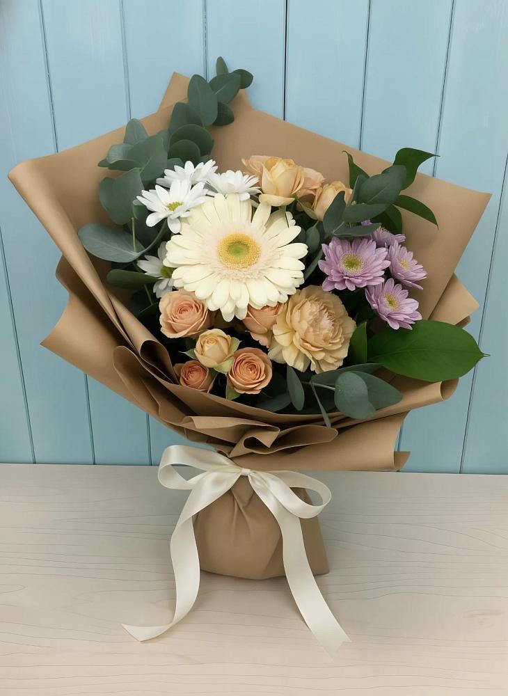 Букет цветов из: Герберы и Хризантемы в Вербилках