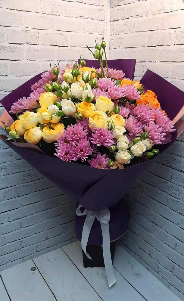 Букет цветов из: Хризантемы и Розы в Вербилках