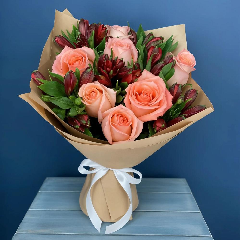 Букет цветов из: Розы и Альстромерии в Вербилках