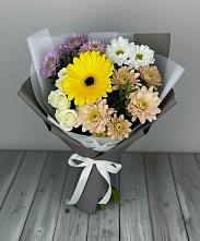 Букет цветов из:  Розы, Герберы и Хризантемы в Вербилках