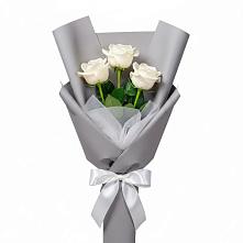 Букет 3 белые розы в Вербилках