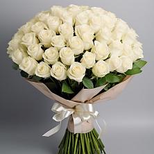Букет 101 беля роза Белоснежка в Вербилках