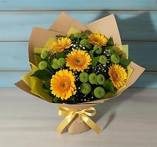 Букет цветов из:  Герберы и Хризантемы в Вербилках
