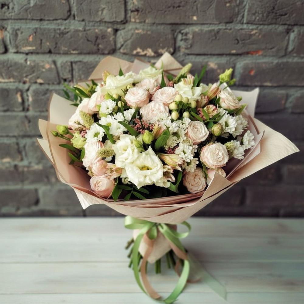 Букет цветов из: Альстромерии, Розы и Хризантемы в Вербилках