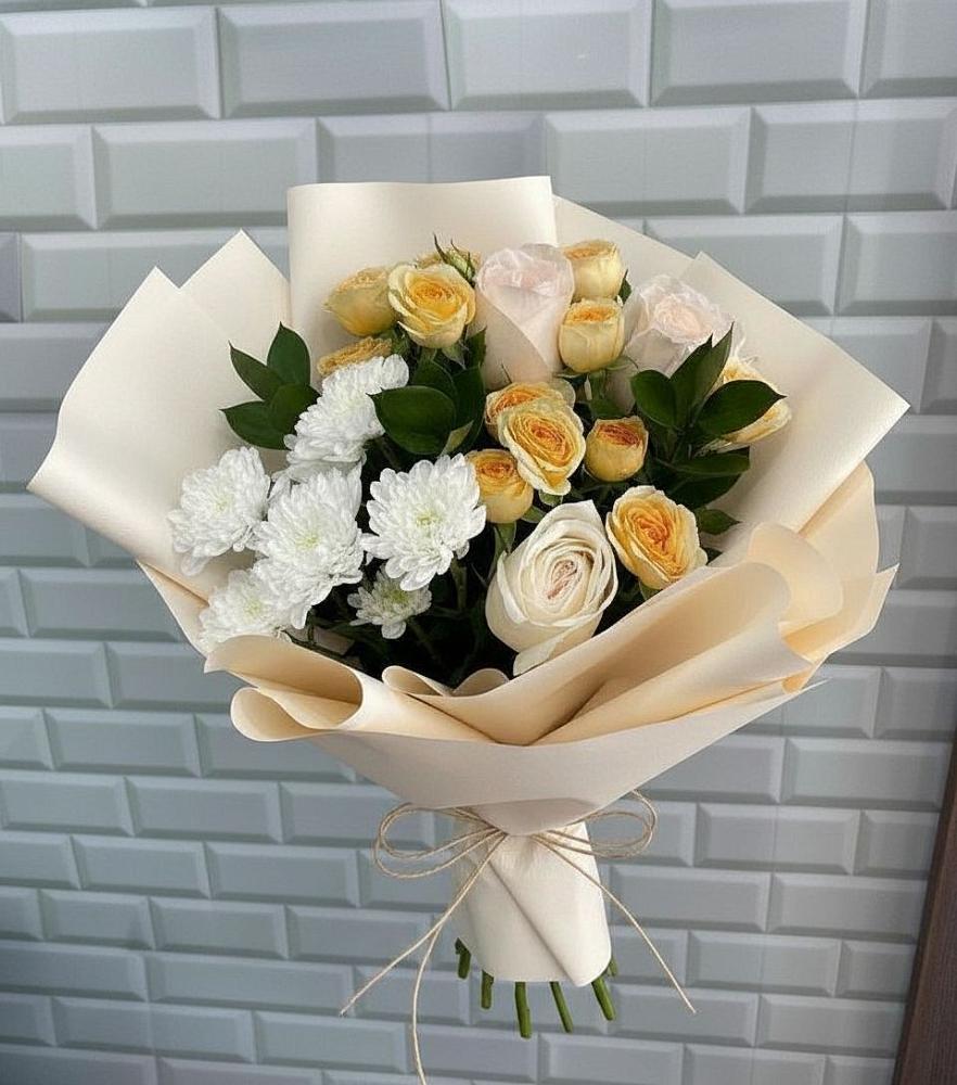 Букет цветов из: Розы и Хризантемы в Вербилках