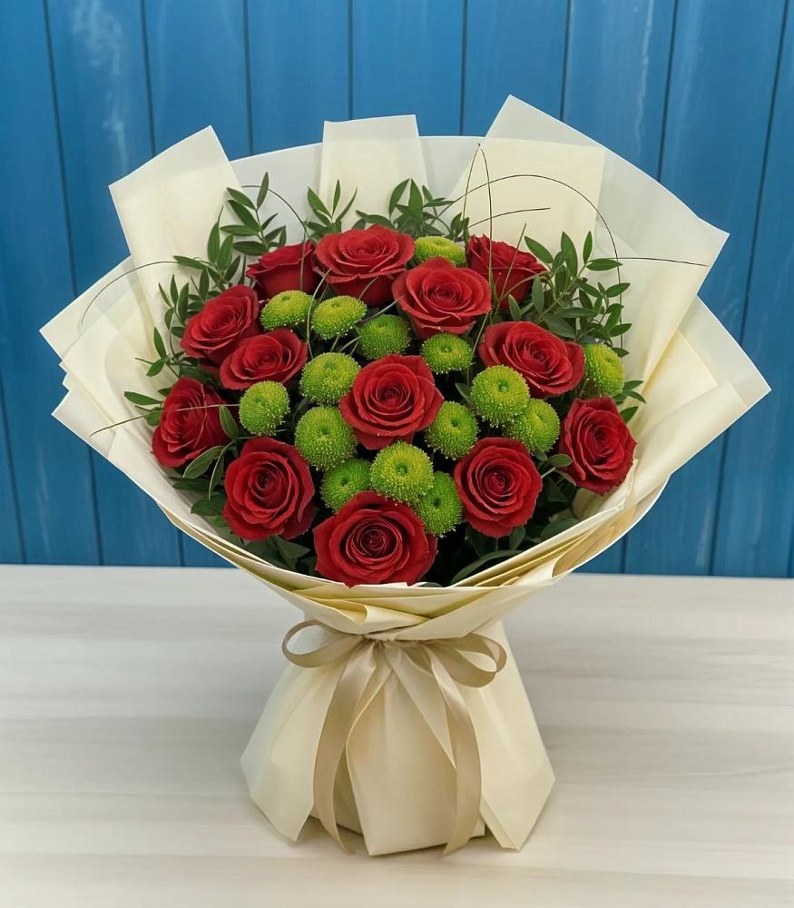 Букет цветов из: Розы и Хризантемы в Вербилках